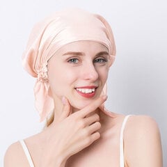 (One SizeVaaleankeltainen) 100 % Natural Mulberry Silk Night Silk Cap Unilakka Pure Silk Hair Wrap Sleeping Pipo Naisten Tytölle 19 Äiti hinta ja tiedot | Naisten päähineet | hobbyhall.fi