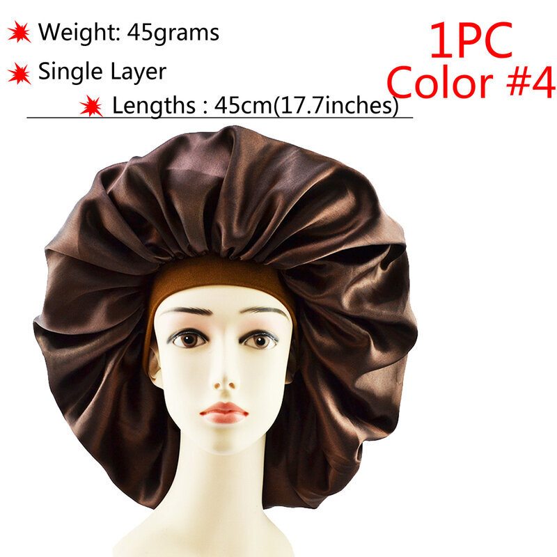 (1kpl väri4)Silk Hair Bonnet satiini cheveux nuit Yksi kaksikerroksinen silkkihiuslaki naisille Sleeping Adjust Pääsuojus Hattu Kauneustuotteet hinta ja tiedot | Naisten päähineet | hobbyhall.fi