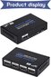 1x4 HDMI-jakaja, 1 in 4 -ulostulo HDMI-jakaja Audio Video Distributor Box -tuki 3D & 4K x 2K -yhteensopiva HDTV: n, STB: n, DVD: n, PS3: n, projektorin jne hinta ja tiedot | Adapterit | hobbyhall.fi