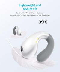 Ultra Open Ear Clip Earbuds - Over the Ear -kuulokkeet Langaton Bluetooth, vedenpitävät luujohtokuulokkeet kuntoiluun ja juoksuun, turvallinen istuvuus pienille korville, tyylikäs valkoinen hinta ja tiedot | Kuulokkeet | hobbyhall.fi