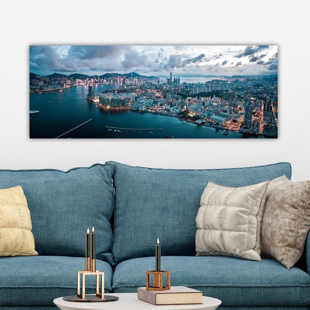 Kuva kankaalle Yökaupunki, 30x80 cm. hinta ja tiedot | Taulut | hobbyhall.fi