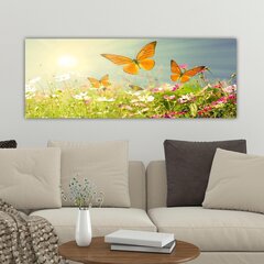 Taulu kankaalle Perhonen niityllä, 30x80 cm hinta ja tiedot | Taulut | hobbyhall.fi