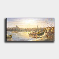 Taulu kankaalla Veneet, 30x80 cm hinta ja tiedot | Taulut | hobbyhall.fi