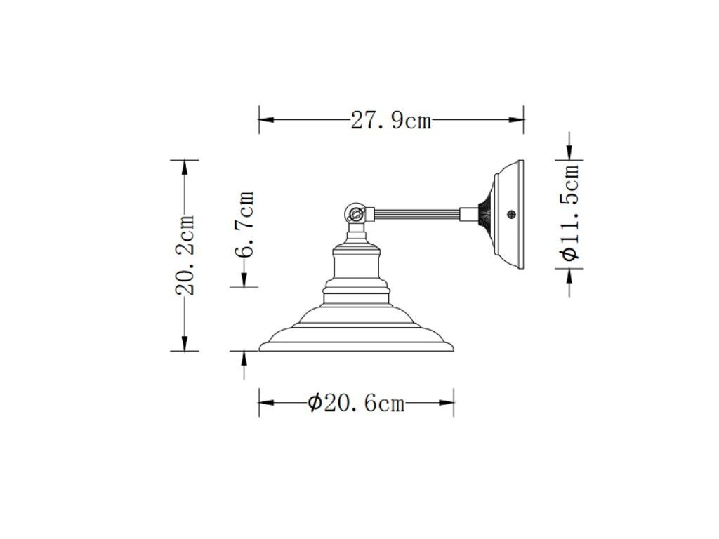 Seinävalaisin LORET, 20,6 cm, harmaa 7826 hinta ja tiedot | Seinävalaisimet | hobbyhall.fi