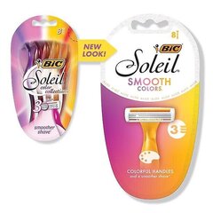 Bic soleil -värikokoelma naisten kertakäyttöinen parranajokone, 3-teräinen partakone, 8 count, voitelunauha, sileä parranajo hinta ja tiedot | Parranajo ja karvanpoisto | hobbyhall.fi