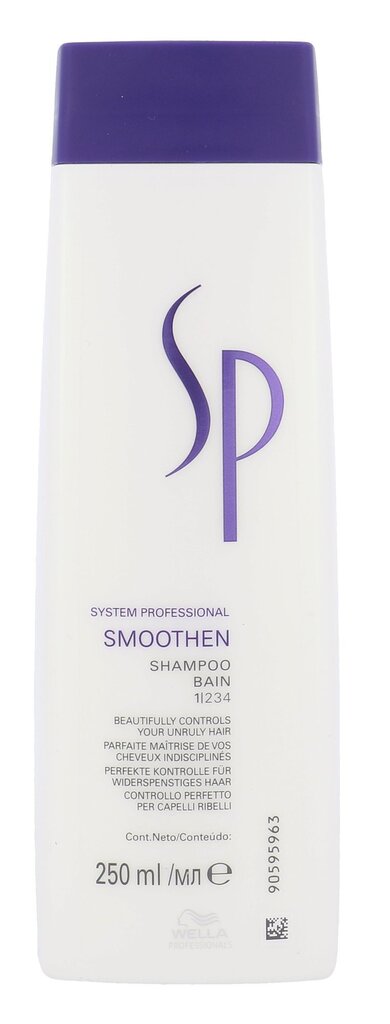 Hiuksia tasoittava shampoo Wella SP Smoothen Shampoo 250 ml hinta ja tiedot | Shampoot | hobbyhall.fi
