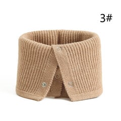 (44x25CMWB17-kameli)2024 Naisten Sormushuivi Lämmin kaulus Solid Winter Button Kaulahuivit Unisex Magic Infinite Snood kasvosuojus Nainen Neulottu Bandana hinta ja tiedot | Naisten huivit | hobbyhall.fi