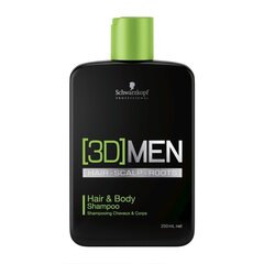 Shampoo hiuksille ja vartalolle Schwarzkopf [3D]MEN Hair and Body Shampoo 250ml hinta ja tiedot | Shampoot | hobbyhall.fi