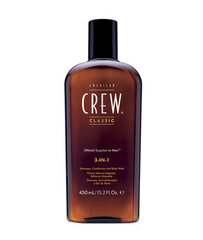 American Crew 3in1 shampoo, hoitoaine ja suihkugeeli miehelle 450 ml hinta ja tiedot | American Crew Hajuvedet ja kosmetiikka | hobbyhall.fi