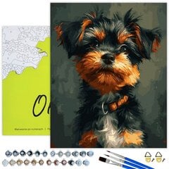 Maalaa oma mestariteos kehykselle Oh Art!, Yorkshiren terrieri 40x50 cm hinta ja tiedot | Maalaa numeroiden mukaan | hobbyhall.fi