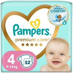 Vaipat PAMPERS Premium Care 4 kokoa, 9-14 kg, 52 kpl hinta ja tiedot | Vaipat | hobbyhall.fi
