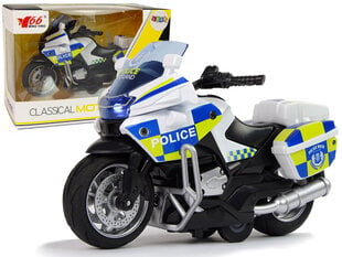 Police Motorcycle 1:14 Pull-Back Drive Sound Lights hinta ja tiedot | Poikien lelut | hobbyhall.fi