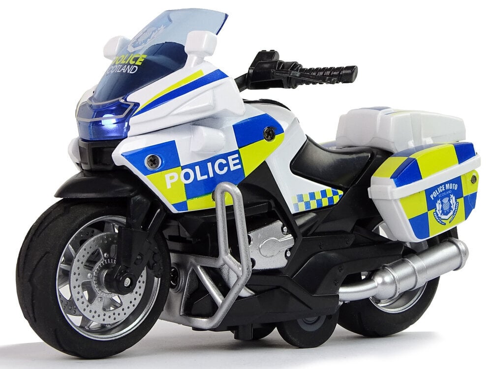 Police Motorcycle 1:14 Pull-Back Drive Sound Lights hinta ja tiedot | Poikien lelut | hobbyhall.fi