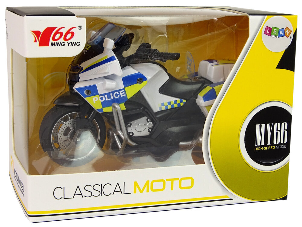 Police Motorcycle 1:14 Pull-Back Drive Sound Lights hinta ja tiedot | Poikien lelut | hobbyhall.fi