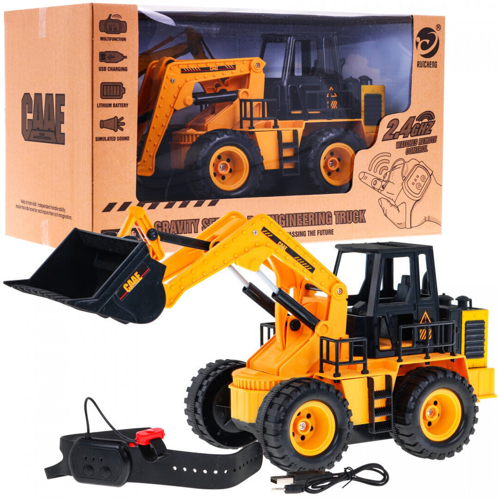 Bulldozer Caae ohjataan älyrannekorulla, keltainen hinta ja tiedot | Poikien lelut | hobbyhall.fi