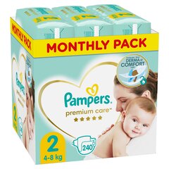 PAMPERS Premium Monthly Pack 2 -vaipat, 240 kpl hinta ja tiedot | Vaipat | hobbyhall.fi