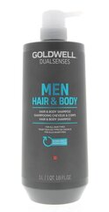 Miesten hius- ja vartaloshampoo Goldwell Dualsenses For Men Hair and Body Shampoo 1000ml hinta ja tiedot | Shampoot | hobbyhall.fi