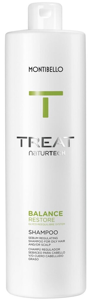 Säätelevä shampoo rasvoittuville hiuksille Montibello TREAT NaturTech Balance Restore (1000ml). hinta ja tiedot | Shampoot | hobbyhall.fi