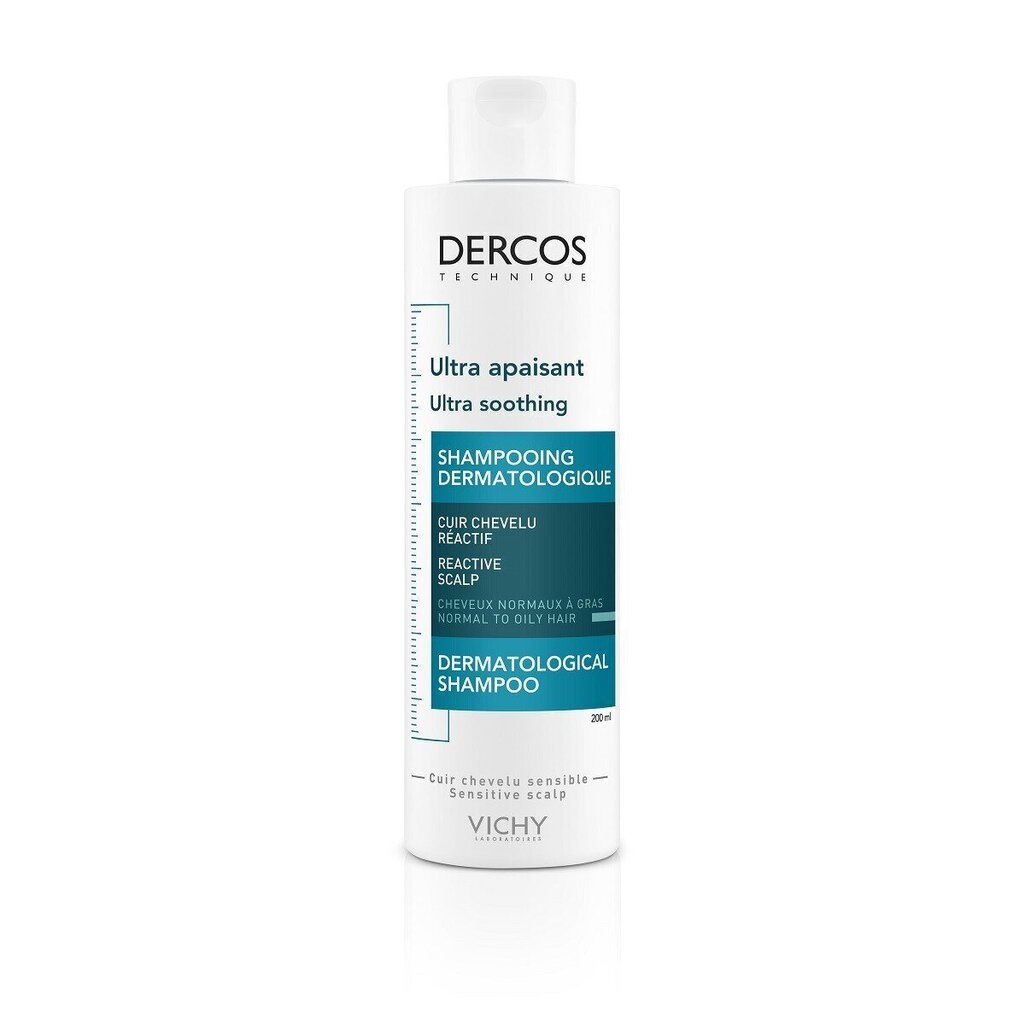 Vichy Dercos Ultra Soothing Normal to Oily Shampoo 200 ml hinta ja tiedot | Shampoot | hobbyhall.fi