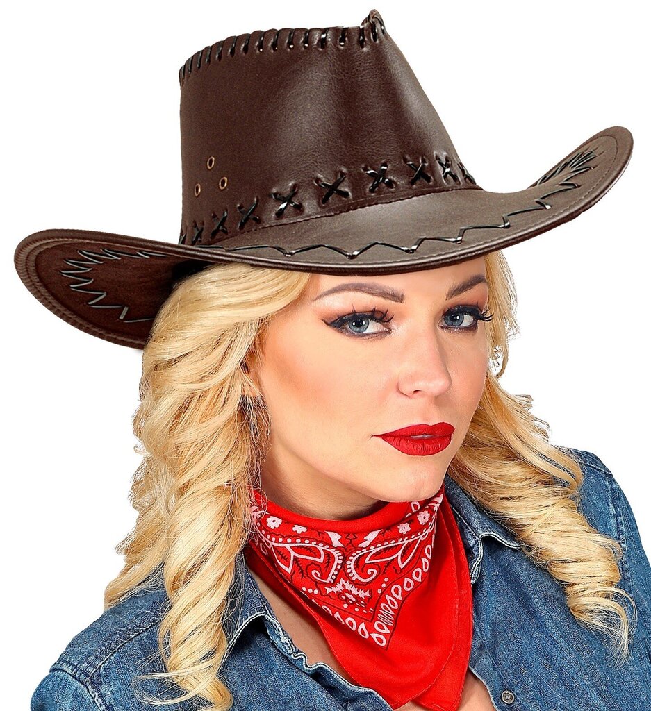 Hattu cowboy-ruskea hinta ja tiedot | Naamiaisasut | hobbyhall.fi