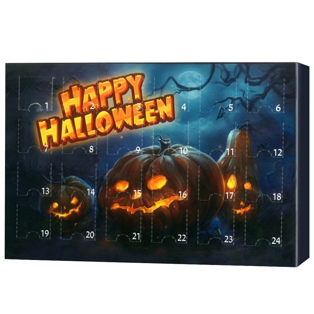 Halloween-nukke-Joulukalenteri 2024 Halloween-kauhuhahmot Joulukalenteri, Halloween-laskentakalenteri yllätyslelulla hinta ja tiedot | Lahjapaketointi | hobbyhall.fi