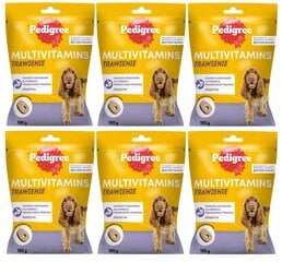 Pedigree Multivitamins ruuansulatusta edistävät koiranherkut, 180g x 6 kpl. hinta ja tiedot | Koiran herkut | hobbyhall.fi