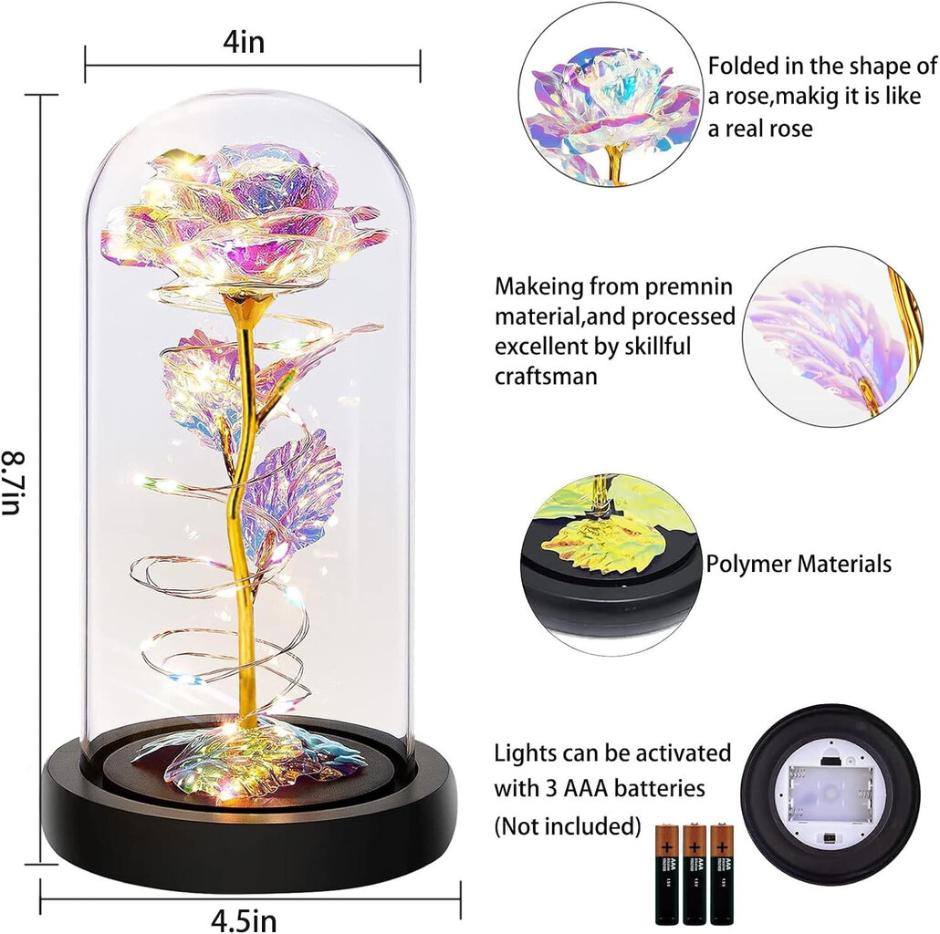 Nukkuva ruusu LED-valoketjulla hinta ja tiedot | Kestoruusut | hobbyhall.fi