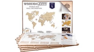 Puinen maailmankartta Wooden City, L hinta ja tiedot | Maailmankartat | hobbyhall.fi