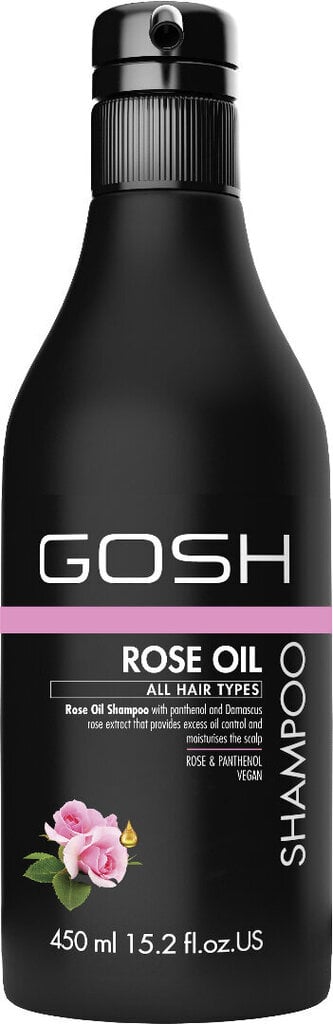 Shampoo GOSH Rose Oil Hair 450 ml hinta ja tiedot | Shampoot | hobbyhall.fi