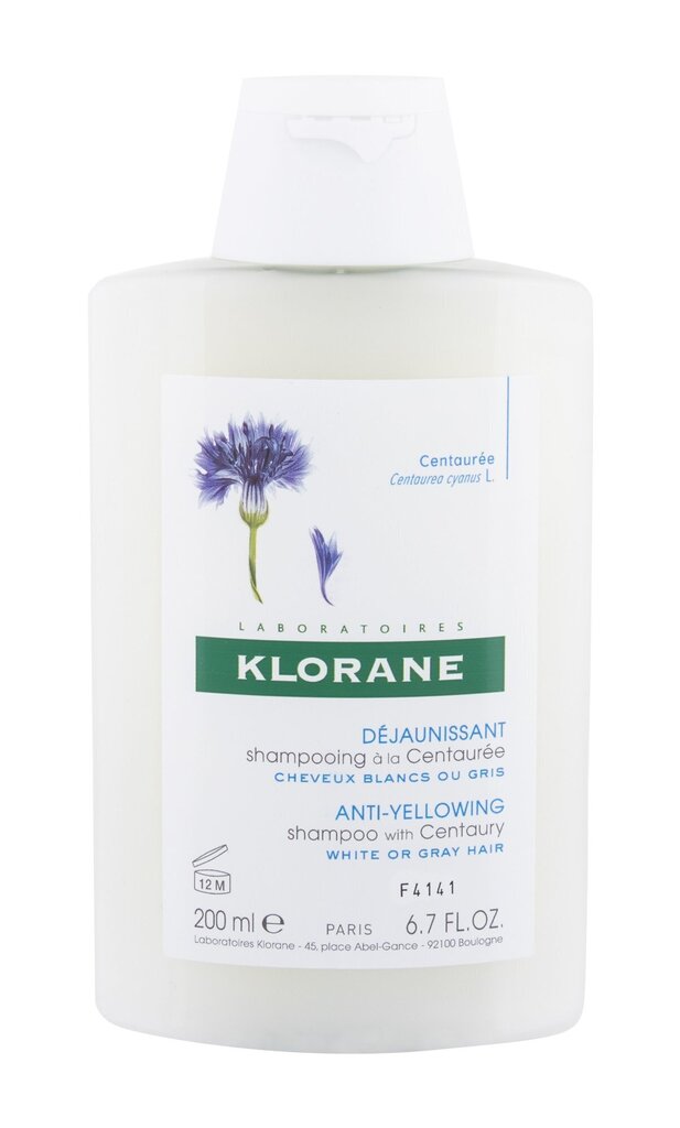 Klorane Centaury Anti-Yellowing shampoo 200 ml hinta ja tiedot | Shampoot | hobbyhall.fi