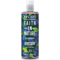 Mustikkauutetta sisältävä kosteuttava shampoo Faith in Nature kaikille hiustyypeille, 400 ml hinta ja tiedot | Shampoot | hobbyhall.fi