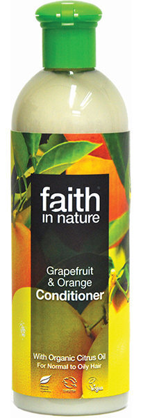Orgaanista greippi- ja appelsiiniöljyä sisältävä virkistävä hoitoaine Faith in Nature normaaleille/rasvaisille hiuksille, 400 ml hinta ja tiedot | Hoitoaineet | hobbyhall.fi