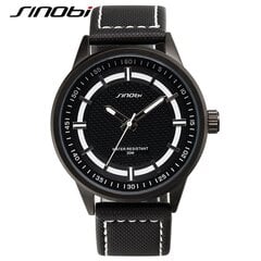 Sinobi Military Watch Miesten Quartz Analoginen Nahka Canvas Ranneke Aito Urheilu hinta ja tiedot | Miesten kellot | hobbyhall.fi