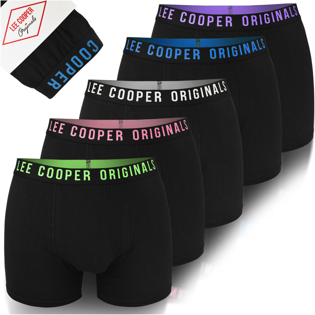 Bokserit Miesten Lee Cooper BM493 Puuvilla, Alusvaatteet, 5 kpl hinta ja tiedot | Miesten alushousut | hobbyhall.fi