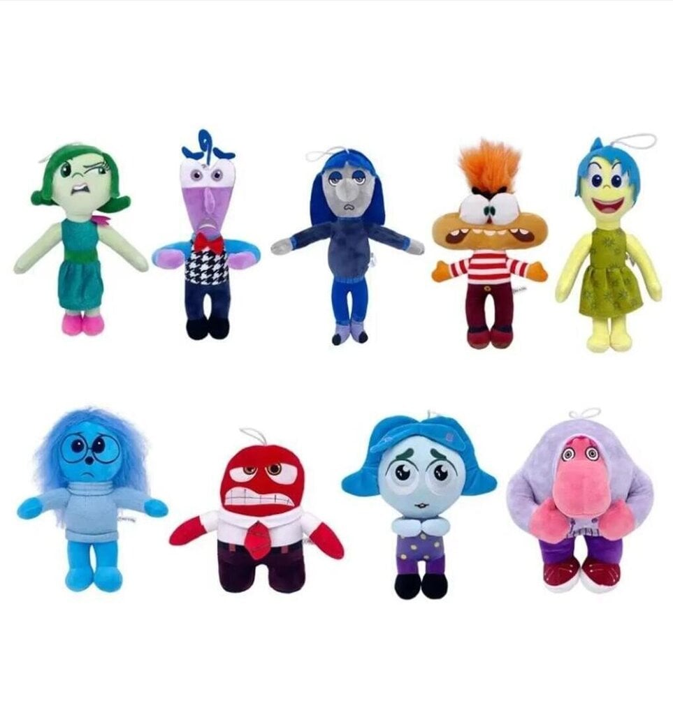 9 kpl 20-30cm Inside Out 2 Disney Pixar pehmoleluja, nukke, pelko, tylsyys, kateus, häpeä, ilo, pehmolelu, täytetty lahja lapsille hinta ja tiedot | Pehmolelut | hobbyhall.fi