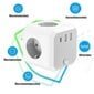 Socket Cube ilman kaapeleita, 4 pistorasiaa ja 1 tyypin C 2 USB-pistorasioita 7 in 1 -pistorasovitin hinta ja tiedot | Kytkimet ja pistorasiat | hobbyhall.fi