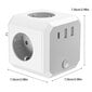 Socket Cube ilman kaapeleita, 4 pistorasiaa ja 1 tyypin C 2 USB-pistorasioita 7 in 1 -pistorasovitin hinta ja tiedot | Kytkimet ja pistorasiat | hobbyhall.fi