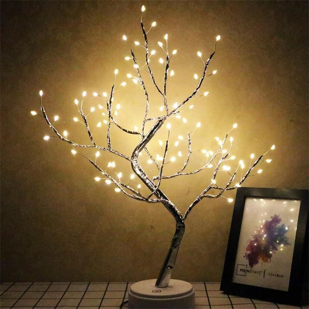 108 LED Firefly Tree String Light Keinotekoinen Fairy Tree USB Akkukäyttöinen Kosketuskytkin Valkoinen Lämmin Light Tree Light hinta ja tiedot | Lastenhuoneen valaisimet | hobbyhall.fi