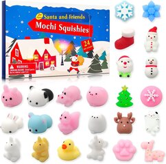 Joulukalenteri Santa and Friends, Mochi Squishies hinta ja tiedot | Poikien lelut | hobbyhall.fi