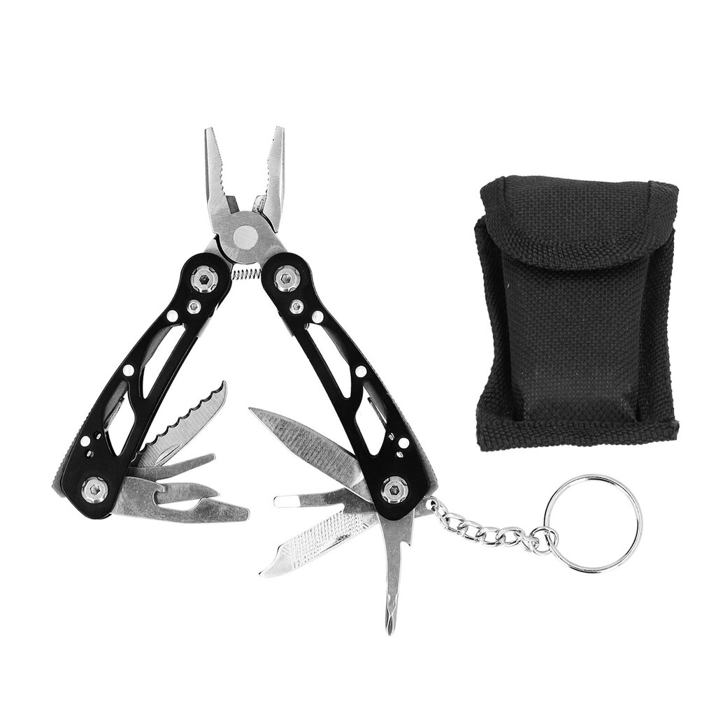 Monitoimiset taittopihdit Mini Multitool Keychain EDC Tool Manual Hardware Musta hinta ja tiedot | Käsityökalut | hobbyhall.fi