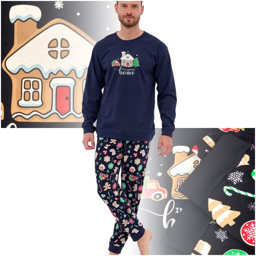 Miesten joulupyjama CORNETTE 115/256, puuvilla, laivastonsininen hinta ja tiedot | Miesten kylpytakit ja pyjamat | hobbyhall.fi