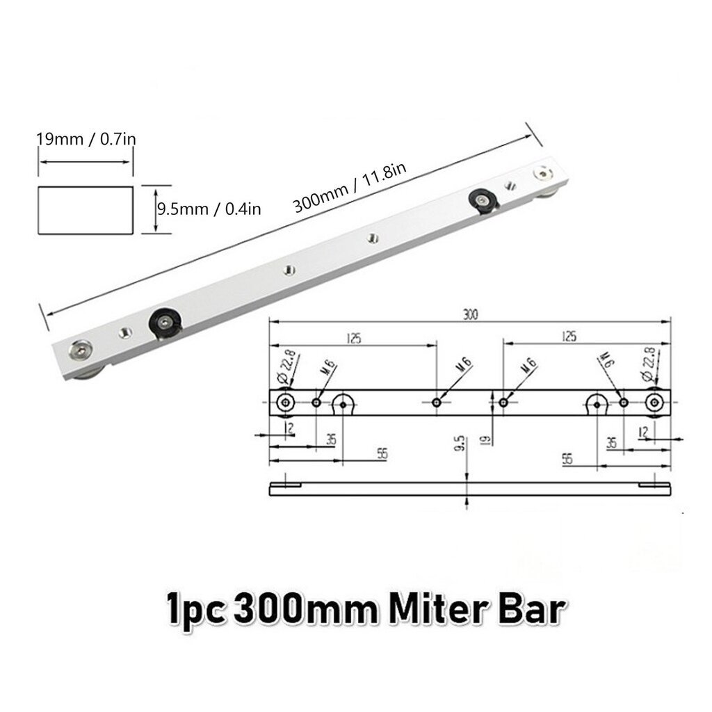 300 mm jiiritangon liukusäädin alumiiniseoksesta pöytäsahan mittatanko jigikiinnike liukuva jiiriohjain kisko puuntyöstötyökalu hinta ja tiedot | Sahat ja sirkkelit | hobbyhall.fi