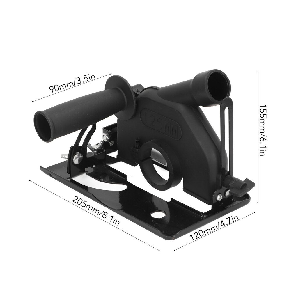 Leikkauskannattimen suojakansi kulmahiomakoneelle Säädettävä kulmahiomakoneen suojus 100–125 mm kulmajyrsinsarjalle 1 hinta ja tiedot | Sahat ja sirkkelit | hobbyhall.fi