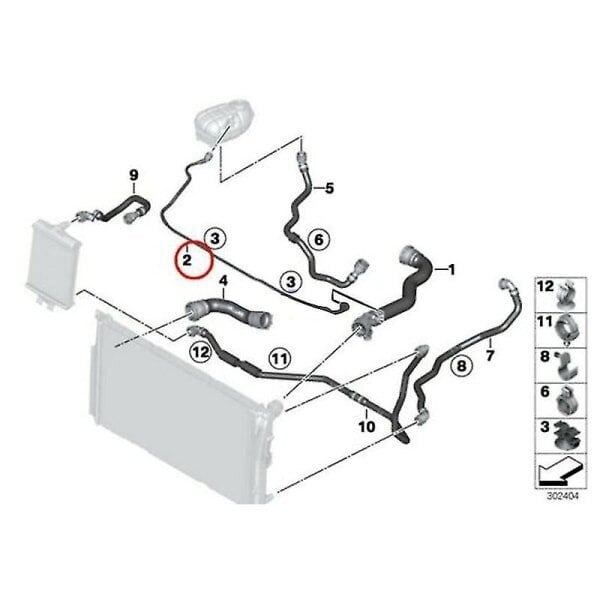 17128570061 Letku-ylempi jäähdytysletku paisuntasäiliön letkuun mallille F30 F32 F87 hinta ja tiedot | Lisätarvikkeet autoiluun | hobbyhall.fi