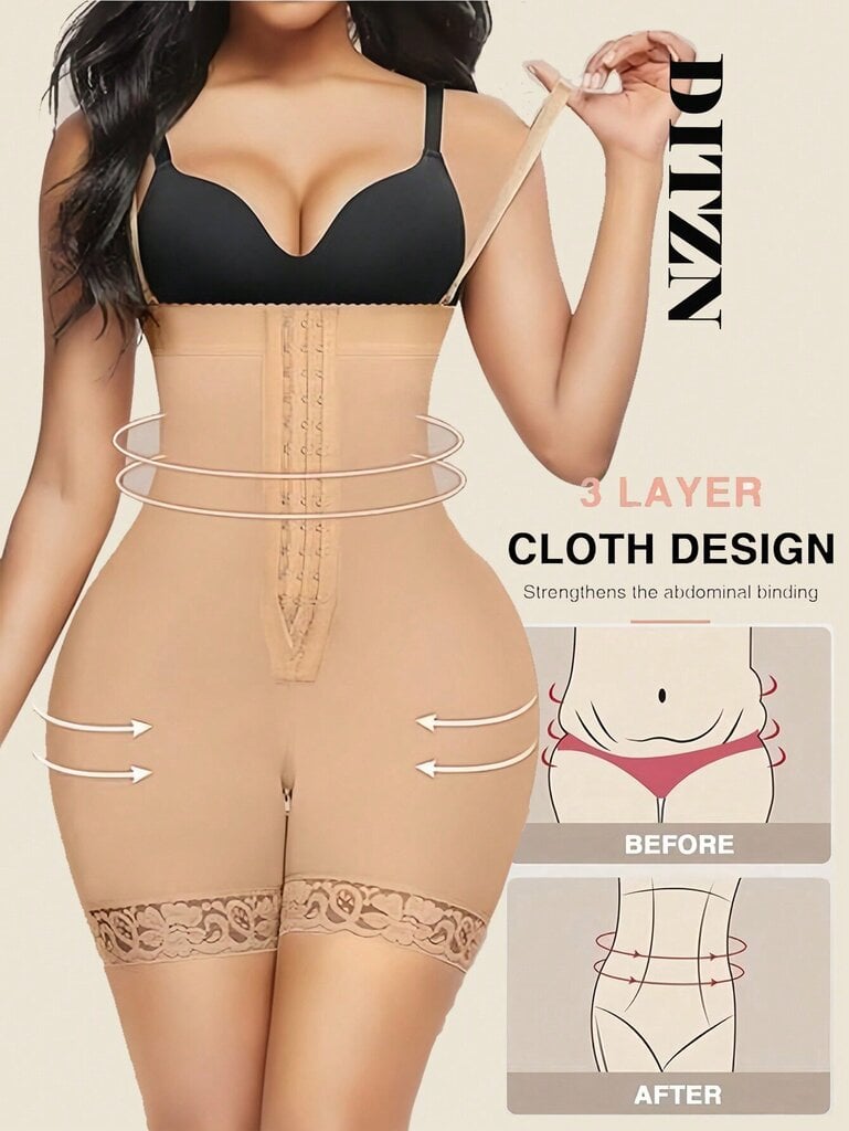 1kpl Compressing Full Shapewear Bodysuit Plus Size korkea vyötärö Body Shaper Control Faja Shortsit vyötärö Trainer vyö·Aprikoosi·M hinta ja tiedot | Muotoilevat alusvaatteet | hobbyhall.fi