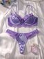 Contrast Lace Underwire Alusvaatteet Set · Purppura · M hinta ja tiedot | Naisten alushousut | hobbyhall.fi