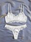 Contrast Lace Underwire Alusvaatteet Set·White·M hinta ja tiedot | Naisten alushousut | hobbyhall.fi