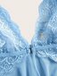 Kawaii Contrast Lace Epäsymmetrinen Helma Slips Thong·Baby Blue·L hinta ja tiedot | Naisten alushousut | hobbyhall.fi