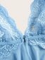 Kawaii Contrast Lace Epäsymmetrinen Helma Slips Thong·Baby Blue·M hinta ja tiedot | Naisten alushousut | hobbyhall.fi