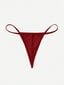 Kawaii Contrast Lace Epäsymmetrinen Helma Slips Thong·Burgundy·L hinta ja tiedot | Naisten alushousut | hobbyhall.fi